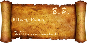 Bihary Panna névjegykártya